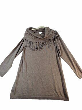 NWT Tasha Polizzi Collection Western Sweater Womens Brown Tunic Long Size L